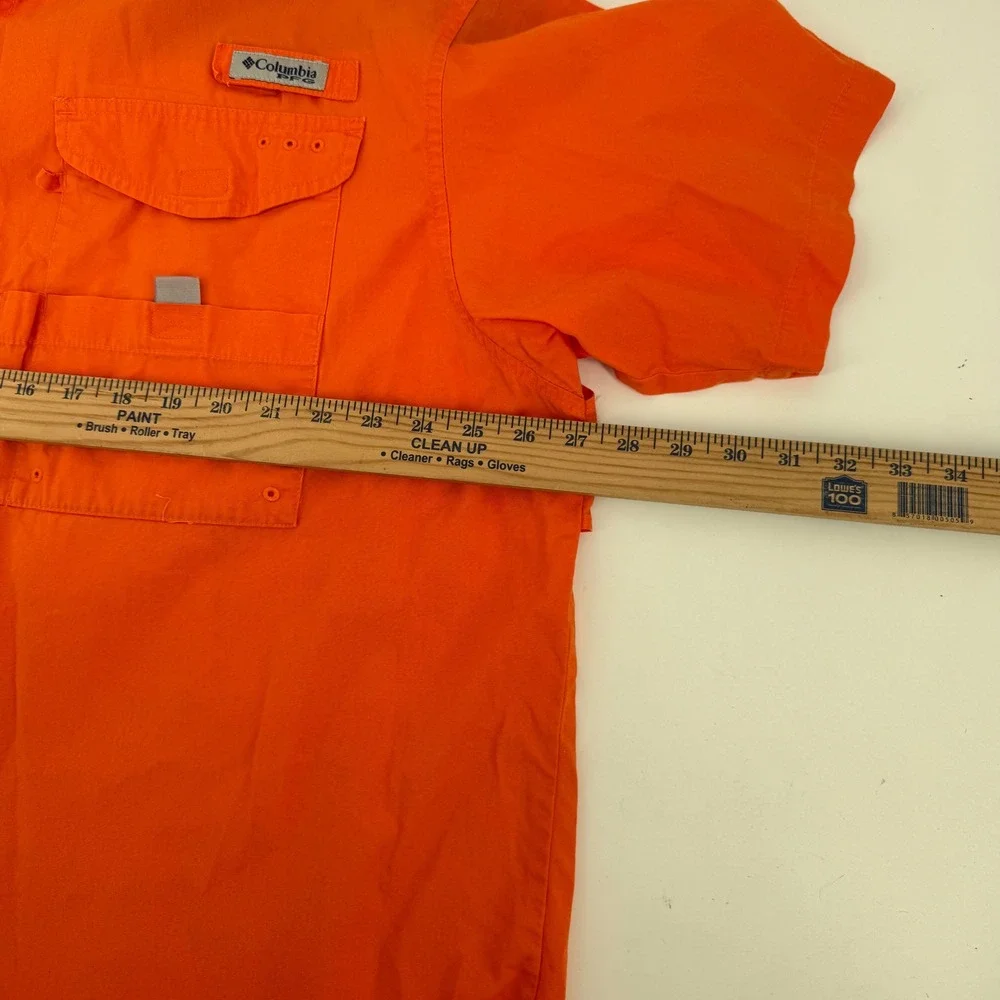 Columbia‎ Clemson Tigers PFG Fishing Shirt Mens XXL Orange Short Sleeve Utility